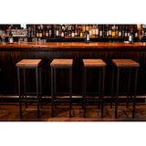 thumbnail of Set de 2 taburetes de bar altos 78 cm marrón nogal Mod. FIRENZE ROMA by Yelloo