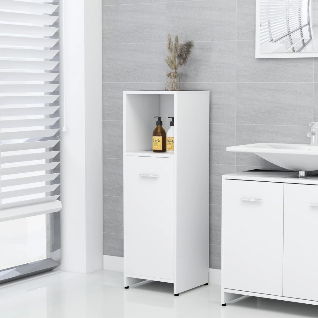 vidaXL Badezimmerschrank Weiß 30x30x95 cm Spanplatte