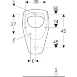 thumbnail of GEBERIT Renova Urinal, Zulauf von hinten Abgang nach hinten, weiß