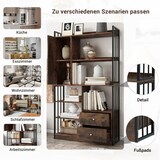 thumbnail of Bücherregal 173x100x30 cm mit Türen und Schubladen in Schwarz Braun, industrieller Stil für Wohnzimmer und Arbeitszimmer