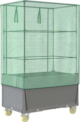 thumbnail of vidaXL Hochbeet mit Aufsatz und Rollen Rattan-Optik 80x50x182 cm