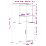 thumbnail of vidaXL Keukenkast 57x41,5x131,5 cm bewerkt hout artisanaal eiken