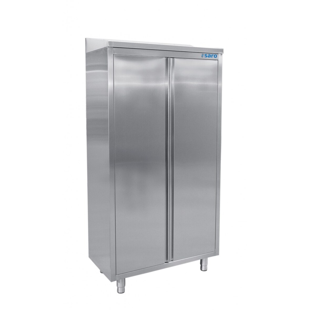Saro Edelstahlhochschrank 2 Schiebetüren, Breite 1000mm
