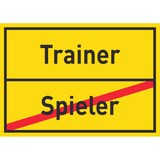 thumbnail of Trainer Spieler Schild Ortsschild A6 Rückseite selbstklebend