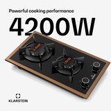 thumbnail of Lumiflame Gaskochfeld | 2 Brenner | Kupferrahmen | Elektrische Zündung | 4,2 kW Leistung Schwarz