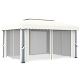 thumbnail of vidaXL Pavillon mit Vorhang 4x3 m Cremeweiß Aluminium