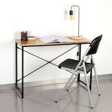 thumbnail of Max Home Secretária em madeira e aço 100x40x70 cm