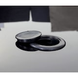 thumbnail of Poly-Rattan Garnitur rund HWC-E17, Garten-Set Sitzgruppe ~ grau, Polster dunkelgrau, Kissen beige