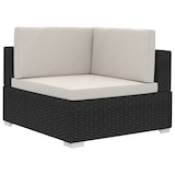 thumbnail of Ecksofas 2 Stk. mit Auflagen Poly Rattan Schwarz