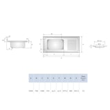 thumbnail of Fregadero Gran Capacidad con escurridor INOX 2000x700x380mm 70200-2
