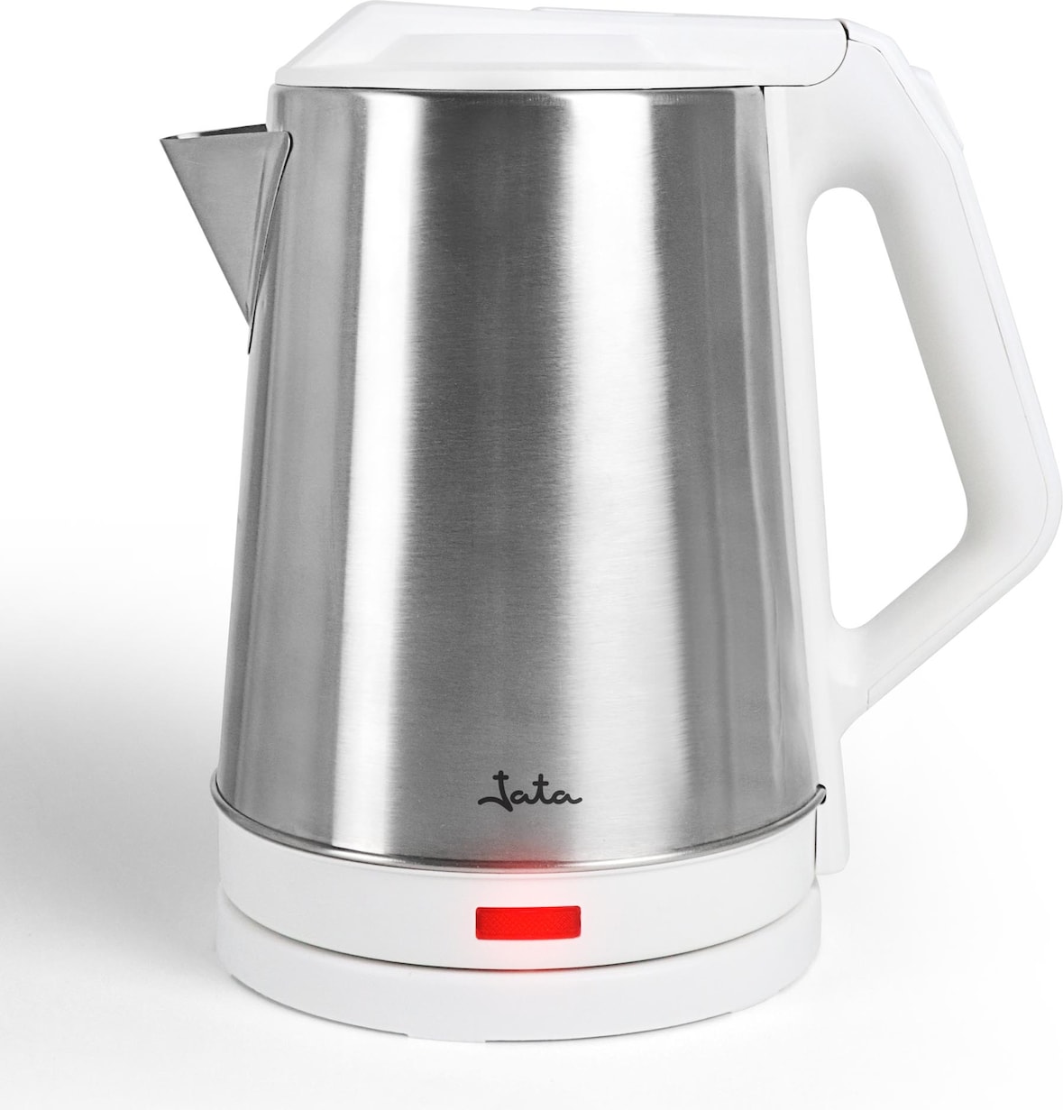 Hervidor de agua eléctrico Jata JEHA1723 de 2 L. 1500 W. Máxima rapidez de ebullición. Cuerpo de acero inox. Jarra sin cable. Tapa abatible