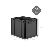 thumbnail of PROREGAL SuperSparSet 4x Eurobox NextGen Grip, HxBxT 32x30x40cm, 30 Liter, Griffe zu, Schwarz, Eurobehälter, Transportbehälter