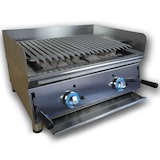 thumbnail of Churrasqueira a gás de pedra vulcânica industrial LUX WORLDMAI de 70 cm para restauração. Grelhador INOX de bancada para bar e restaurante.
