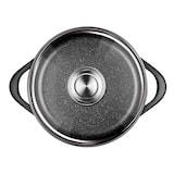 thumbnail of Smile 8-teiliges Induktionskochgeschirr, Aluminiumguss, 4 Töpfe, Deckel aus gehärtetem Glas, PFOA-frei Schwarz SML-MGK17