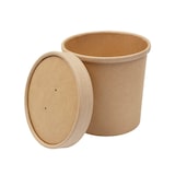 thumbnail of MONOUSO - Kraft-Kraft Kartonnen Deksel voor Kartonnen Pot Ø9,5cm (500 Stuks)