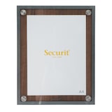 thumbnail of Securit® Präsentationshalter Speisekarte A4 "Glass Star" – Walnuss – Holzplatte mit Glasplatte und Edelstahlecken – 1 Seite