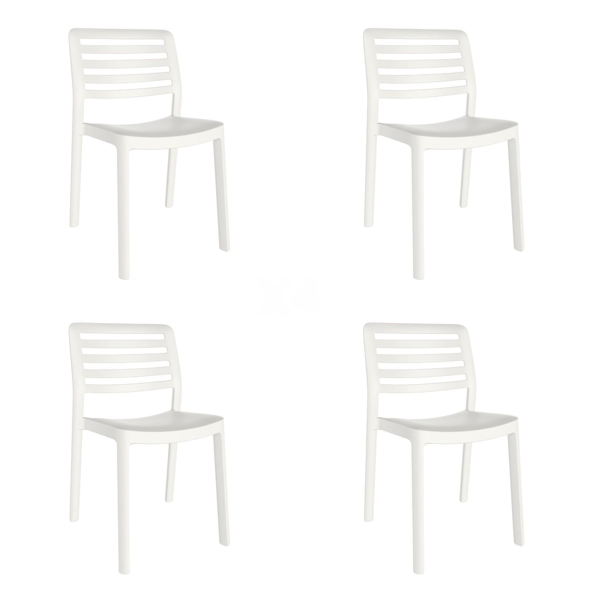 garbar WIND Set 4 Silla Interior, Exterior Blanco