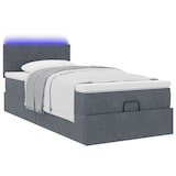 thumbnail of vidaXL Ottoman-Bett mit Matratze & LEDs Dunkelgrau 90x190 cm Samt