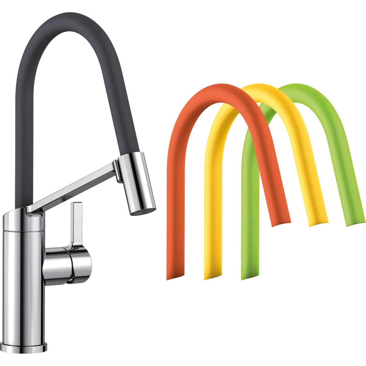 BLANCO VIU-S Küchenarmatur Wasserhahn Hochdruck chrom Schlauchbrause