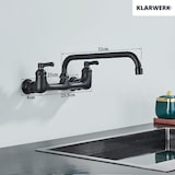 thumbnail of ALEX | keukenmengkraan wandmontage chroom | professionele keukenkraan roestvrij staal lang en plat | kraan restaurant wand rechte uitloop