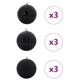 thumbnail of vidaXL Weihnachtskugel-Set 9 pcs Schwarz Kunststoff