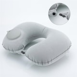 thumbnail of Intirilife Aufblasbares Nackenkissen in GRAU - 16 x 12 x 5 cm - Nackenhörnchen zum Aufblasen mit Druckknopf Verschluss mit ergonomischer Form