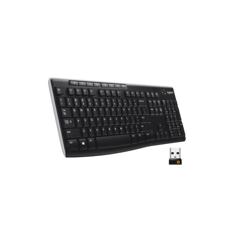 Teclado sem fios USB Logitech K270 - Resistente a salpicos - Teclas de acesso rápido - Preto 920-003746