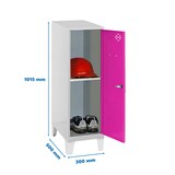 thumbnail of Metallschrank mini zerlegt + Regalboden GRAU/ROSE 1015x300x500 mm (Höhe x Länge x Breite)