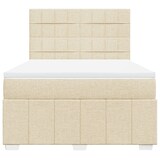thumbnail of vidaXL Boxspringbett mit Matratze Creme 140x200 cm Stoff
