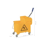 thumbnail of METRO Professional Schoonmaakwagen, polypropyleen / staal / pvc, 27 x 57 x 67 cm, 20 L, incl. mopwringer, geel