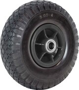 thumbnail of 4x Sackkarrenrad PU-Rad 260x85 mm 3.00-4 60 mm versetze Nabe Ø 20 mm schwarz Vollgummi Bollerwagen