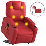 thumbnail of vidaXL Massagesessel mit Aufstehhilfe Elektrisch Rot Kunstleder