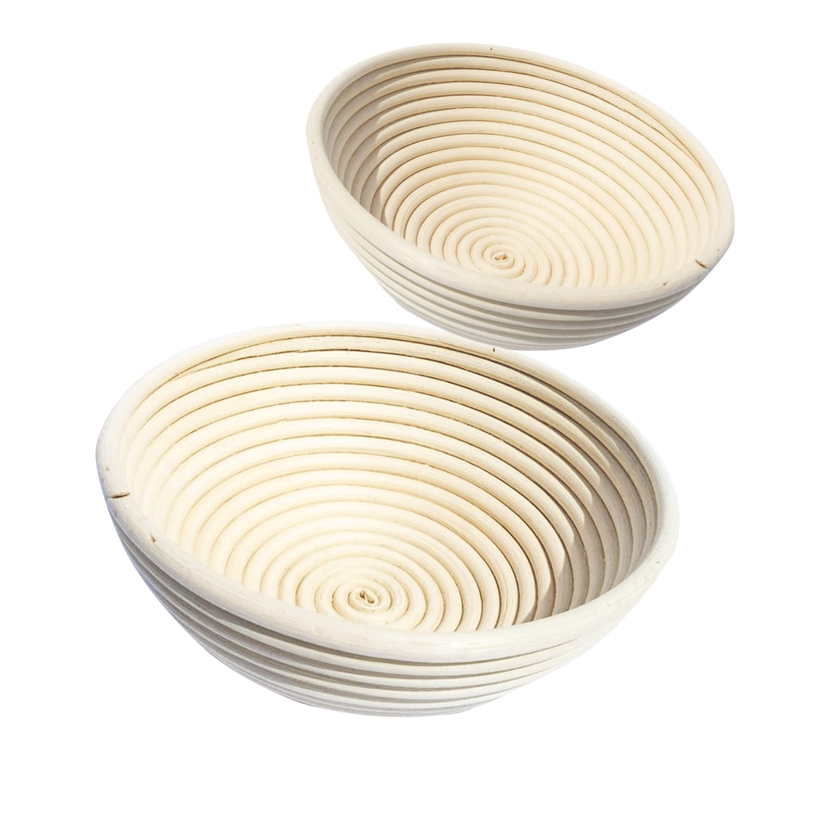 Layba Set di Cestini Rotondi (Medio + Grande) – Banneton in Rattan per Lievito Madre e Impasto