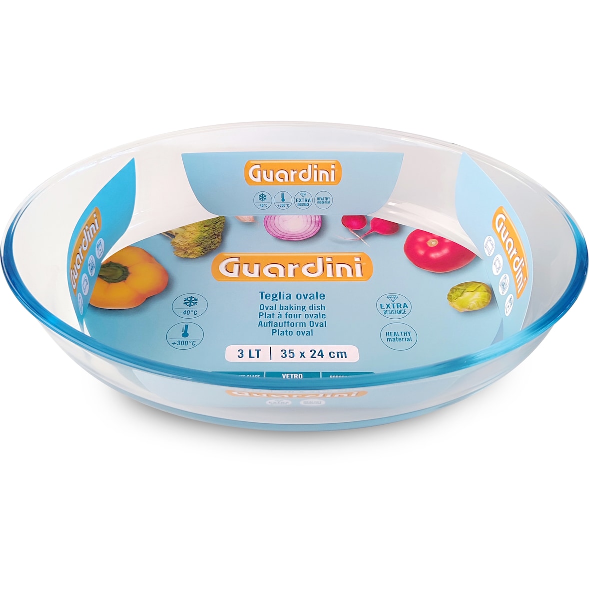Guardini Teglia ovale 35x24x7 cm - 3,0 l vetro borosilicato