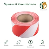 thumbnail of 1 x Absperrband (75 mm x 500 m) rot/weiß sehr reißfest hohe Sichtbarkeit beidseitig Flatterband Warnband Baustellenabsperrung BB-Verpackungen