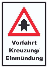 thumbnail of Vorfahrt nächste Kreuzung/Einmündung Schild A0 Rückseite selbstklebend