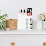 thumbnail of Relaxdays Make Up Organizer, 24 Fächer, Kosmetik Aufbewahrung, Kunststoff, HxBxT: 27,5x26x21 cm, Kosmetikorganizer, weiß