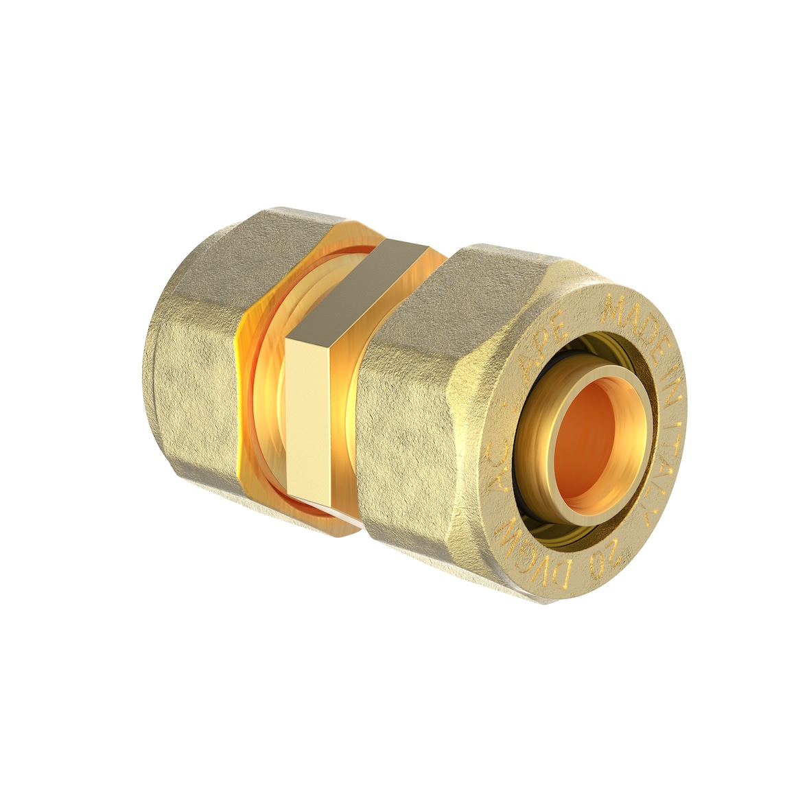 MS Verbindungsstück, vernickelt, 20 mm, Klemmfitting für MSVR, Fittings, wasseranschluss
