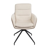 thumbnail of Esszimmerstuhl HWC-K32, Küchenstuhl Lehnstuhl Stuhl, drehbar Auto-Position, Stoff MVG ~ creme-beige