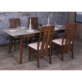 thumbnail of Esszimmertisch HWC-M57, Esstisch, Massiv-Holz Laminat Melamin 160-200x90cm, ausziehbar Beton-Optik, braune Beine