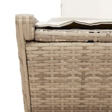 thumbnail of vidaXL Doppel-Sonnenliege mit Auflagen Beige Poly Rattan