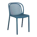 thumbnail of Lot de 4 chaises de terrasse en plastique bleu canard