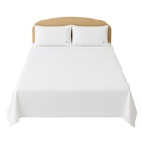 thumbnail of Benetton - 4-teiliges Doppelbett-Set: Bettlaken (240x240cm), Spannbetttuch (160x200cm), 2 Kissenbezüge (50x80cm), 100 % weiße Baumwolle