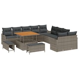 thumbnail of vidaXL 13-teiliges Garten-Sofa-Set mit Kissen in Grau aus Poly Rattan und Akazie.