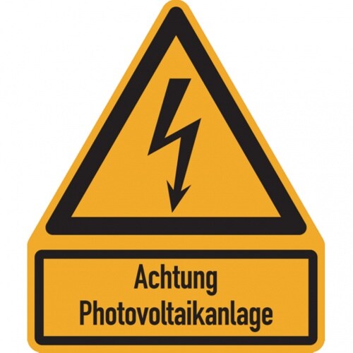 Dreifke® Aufkleber | Kombischild Symbol: DIN EN ISO 7010- W012 Warnung - 200x237 mm Folie selbstklebend