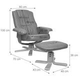 thumbnail of Relaxsessel M56, Fernsehsessel TV-Sessel mit Hocker Ottomane, Kunstleder Eukalyptus Holz FSC®-zertifiziert ~ rot-braun