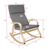 thumbnail of tectake Schommelstoel Roca van berkenhout 150kg - lichtgrijs - 404525
