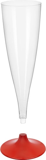 thumbnail of MONOUSO - Mehrweg Sektglas aus PS Fuß Rot 140ml 2-teilig (20 Stück)