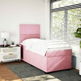 thumbnail of vidaXL Boxspringbett mit Matratze Rosa 100x200 cm Samt