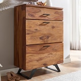 thumbnail of Kommode Sheesham, Highboard, Metallgestell, 3 Schubladen. 80x42x120 cm | Kadima Design